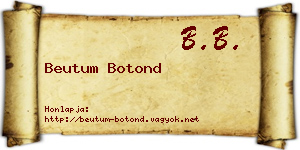 Beutum Botond névjegykártya